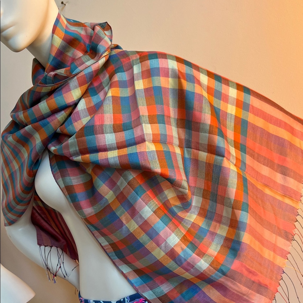 Colorful Checkered Women's Scarf